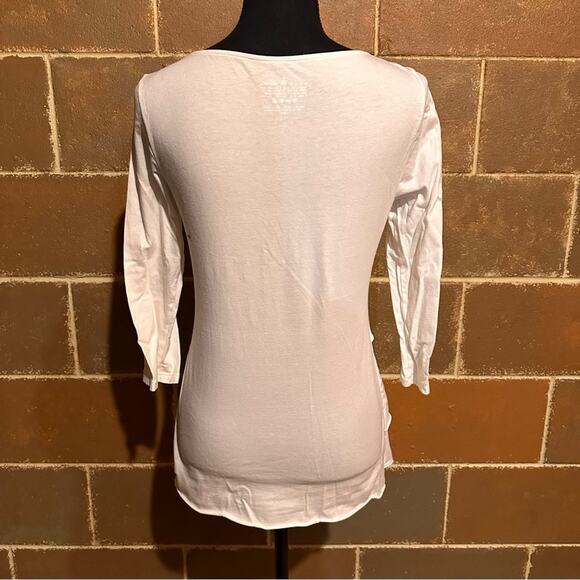 Neon Buddha Layer Look White Bandage Style Top Women's XS - Picture 5 of 7